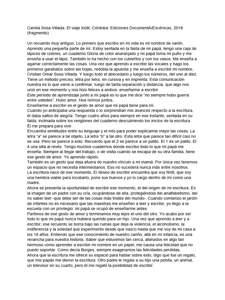 El Viaje Inutil Fragmento | PDF | Amor