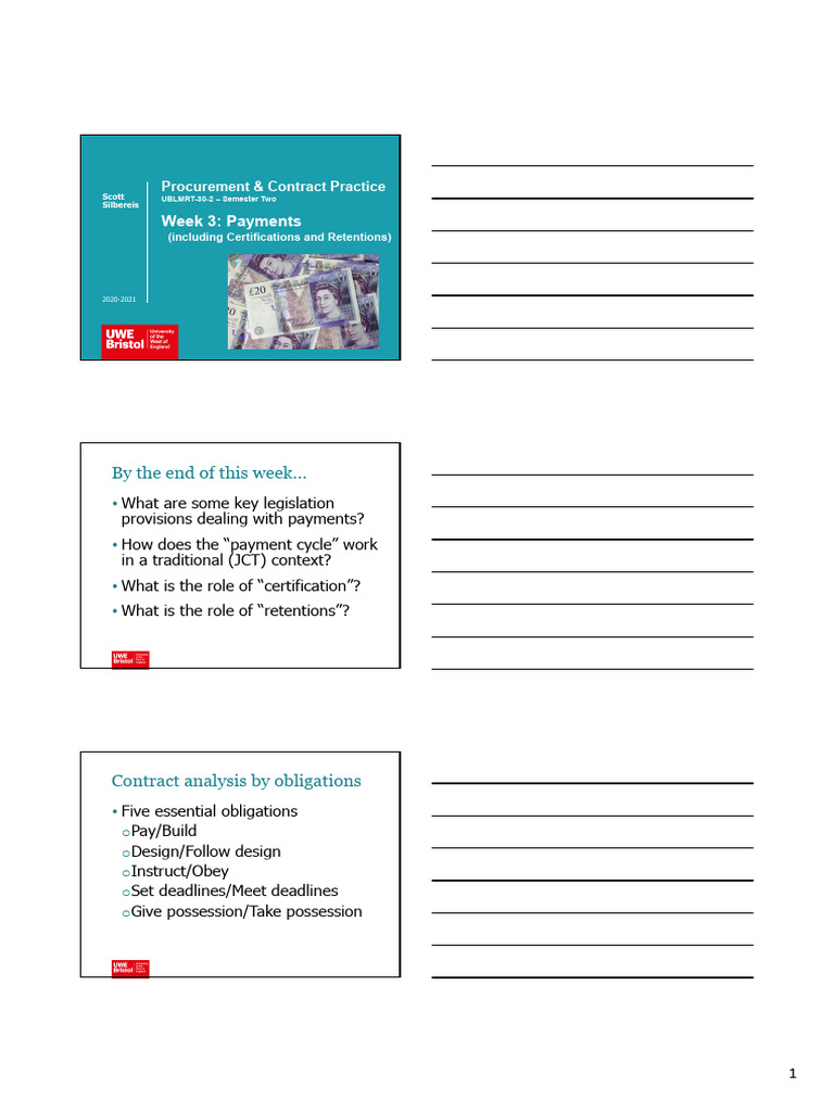 Understanding Payment in Construction Contracts | PDF | Payments ...