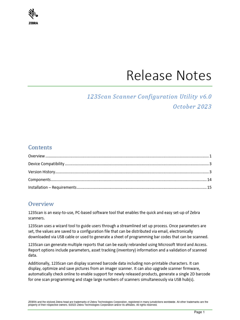 123Scan Utility Release Notes v6.0 | PDF | Image Scanner | Barcode