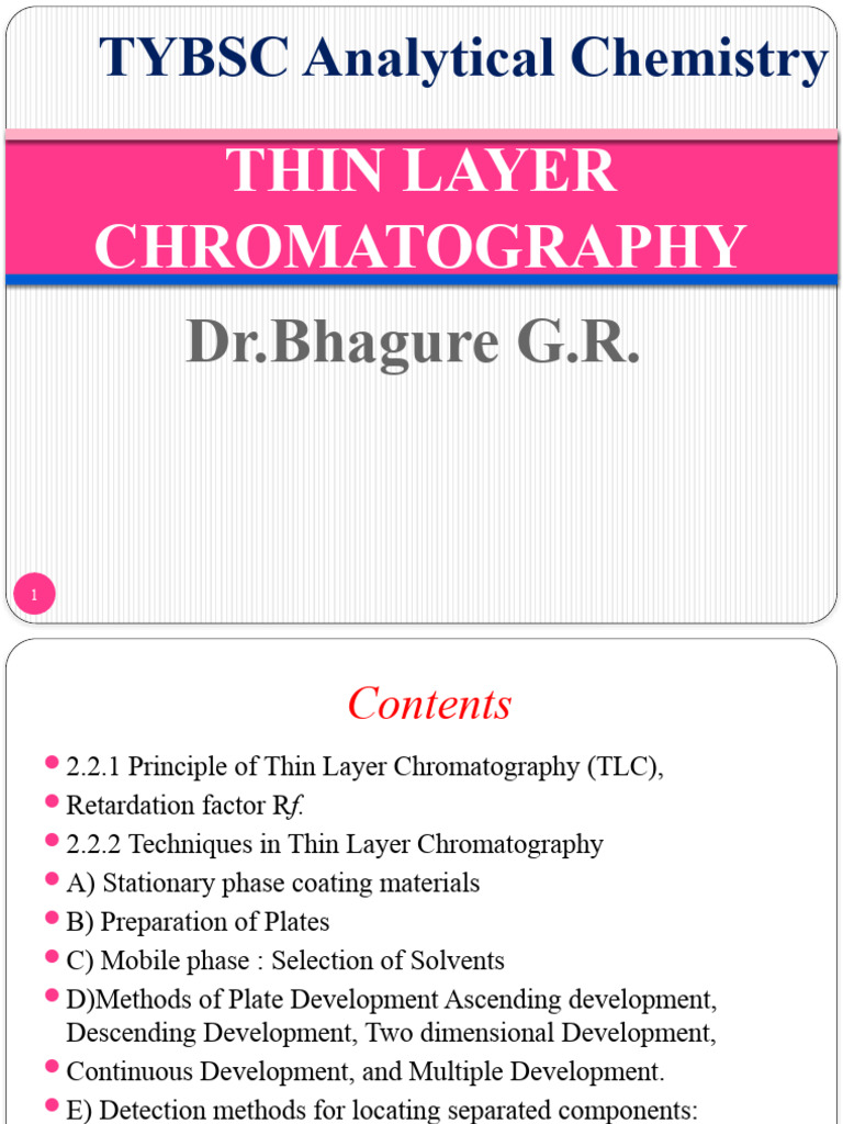 T.Y.B.sc. 2.2 A Thin Layer Chromatography | PDF | Thin Layer ...
