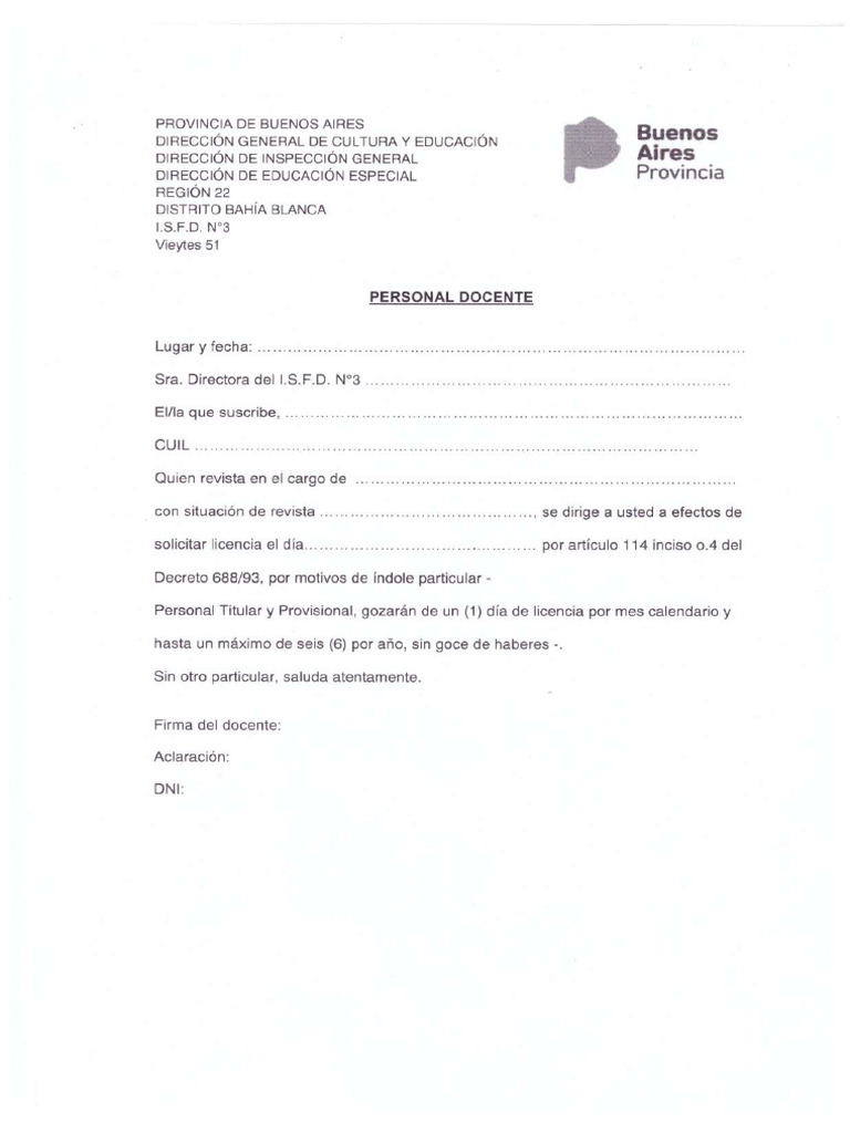 Planilla 114 o 4 licencia causas particulares pdf