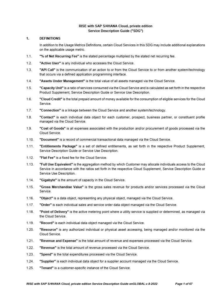 Rise with sap s 4hana cloud private edition service description