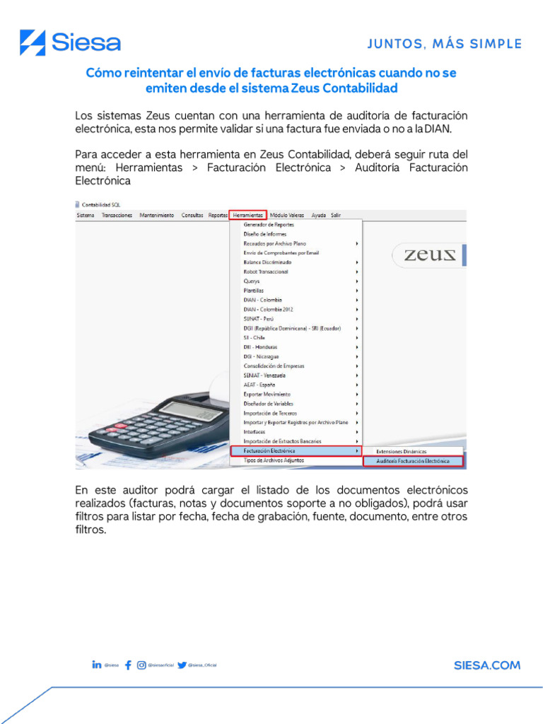 Manual Reintento de Envio de Facturas Electronicas Zeus Contabilidad PDF