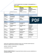 Calendário de Provas Formandos