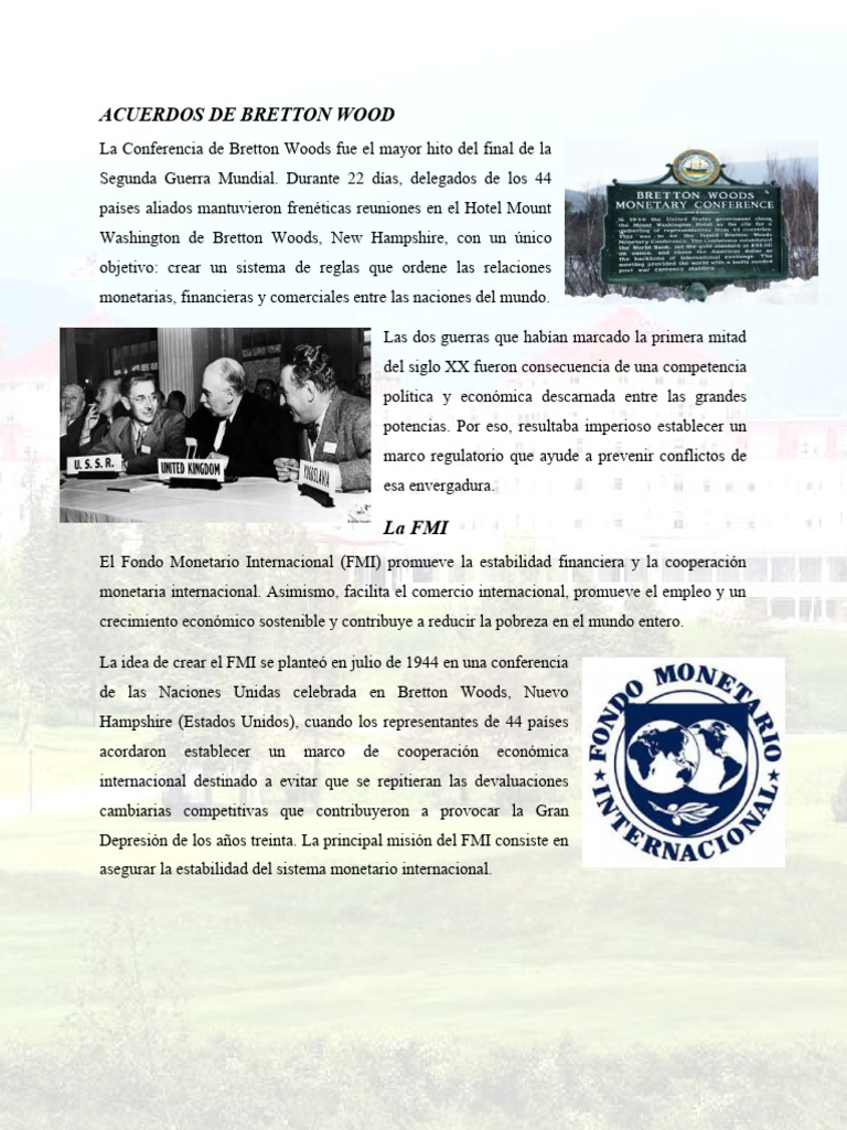 Acuerdos de Bretton Woods y FMI | PDF