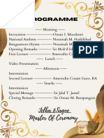 Master of Ceremony: Programme