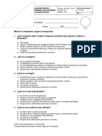 Evaluación Escrita Inducción General - Contratistas