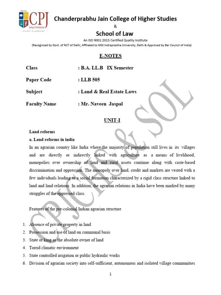 land-laws-9-sem-pdf-constitution-civil-law-common-law