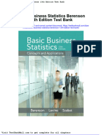 Basic Business Statistics Berenson 13th Edition Test Bank