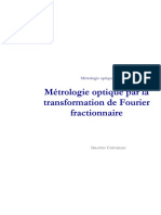 Métrologie Optique Par La Transformation de Fourier Fractionnaire