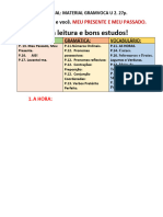 Boa Leitura e Bons Estudos!: Unidade 2: Meu Presente E Meu Passado