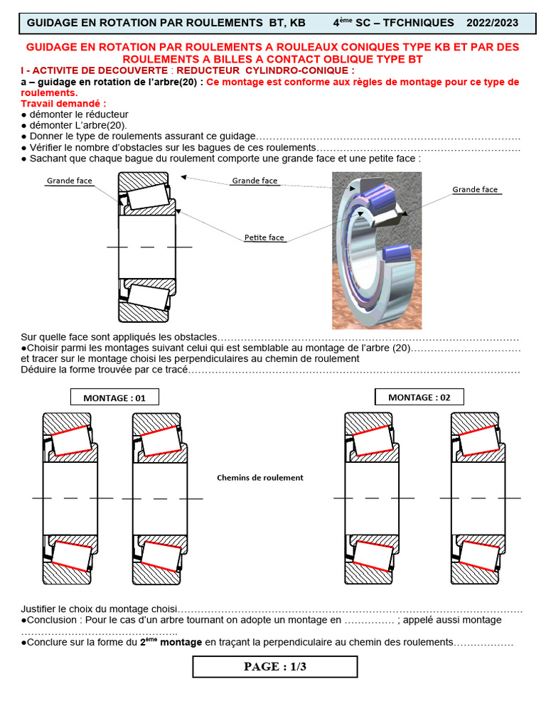 Types de guidages en rotation par roulements | PDF | Physique appliquée ...