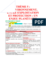 Thème 5 L'environnement, Entre Exploitation Et Protection, Un Enjeu Planétaire