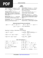 Calculus Cheat Sheet