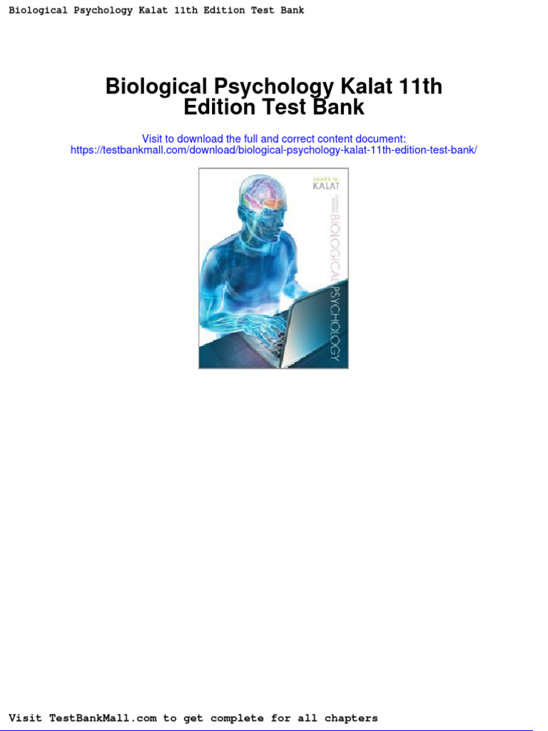 Biological Psychology Kalat 11th Edition Test Bank PDF Project