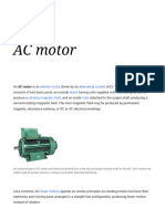 AC Motor: Electric Motor Alternating Current Stator Rotating Magnetic Field Rotor