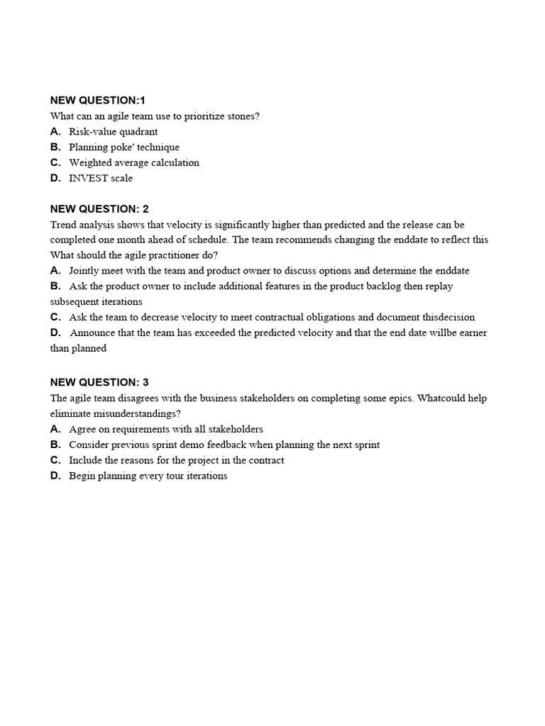 ACP Questions 1 | PDF | Scrum (Software Development) | Agile Software ...