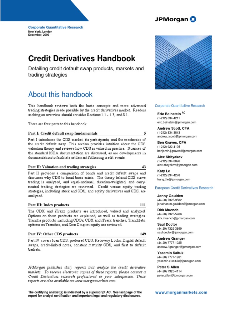 JPMorgan Credit Derivatives Handbook (2006) | PDF | Credit Default Swap ...