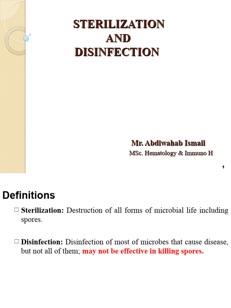 Sterilization and Disinfection PDF Sterilization (Microbiology