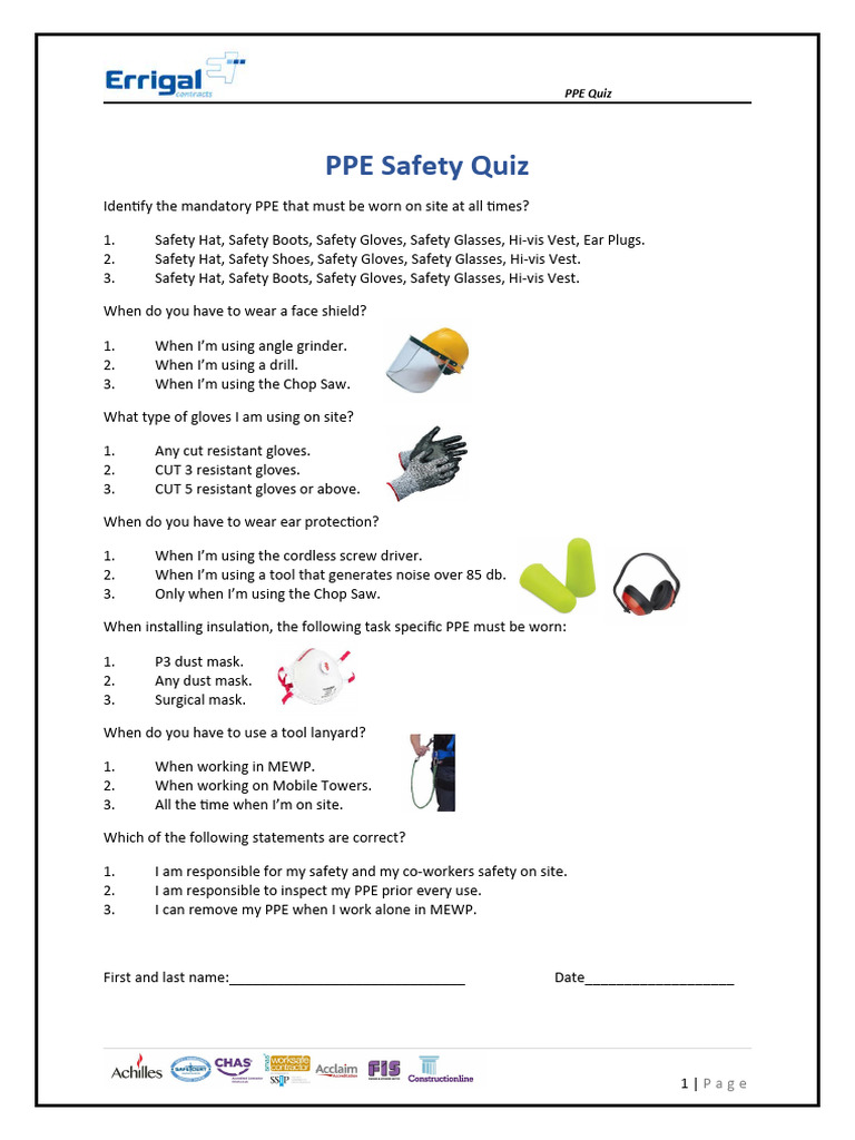 PPE Quiz English PDF