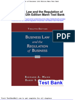 Business Law and The Regulation of Business 12th Edition Mann Test Bank