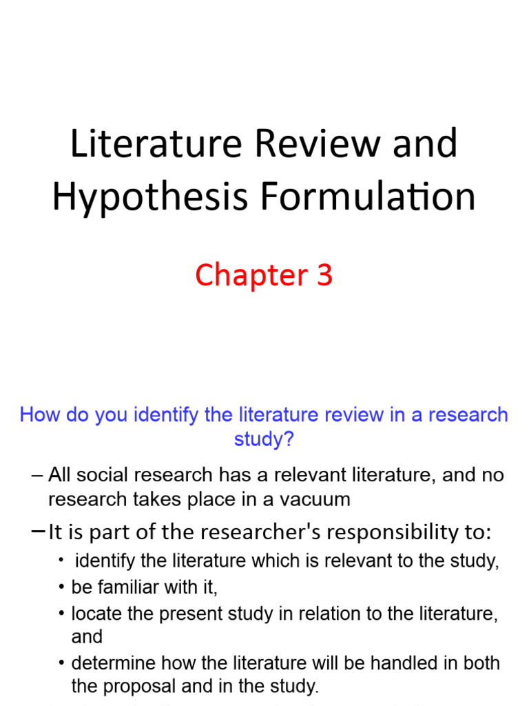 Chapter 3 Literature Review and Hypothesis Formulation | PDF ...