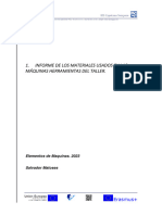 1 - Informe de Los Materiales Usados en Las Máquinas Herramientas Del Taller.