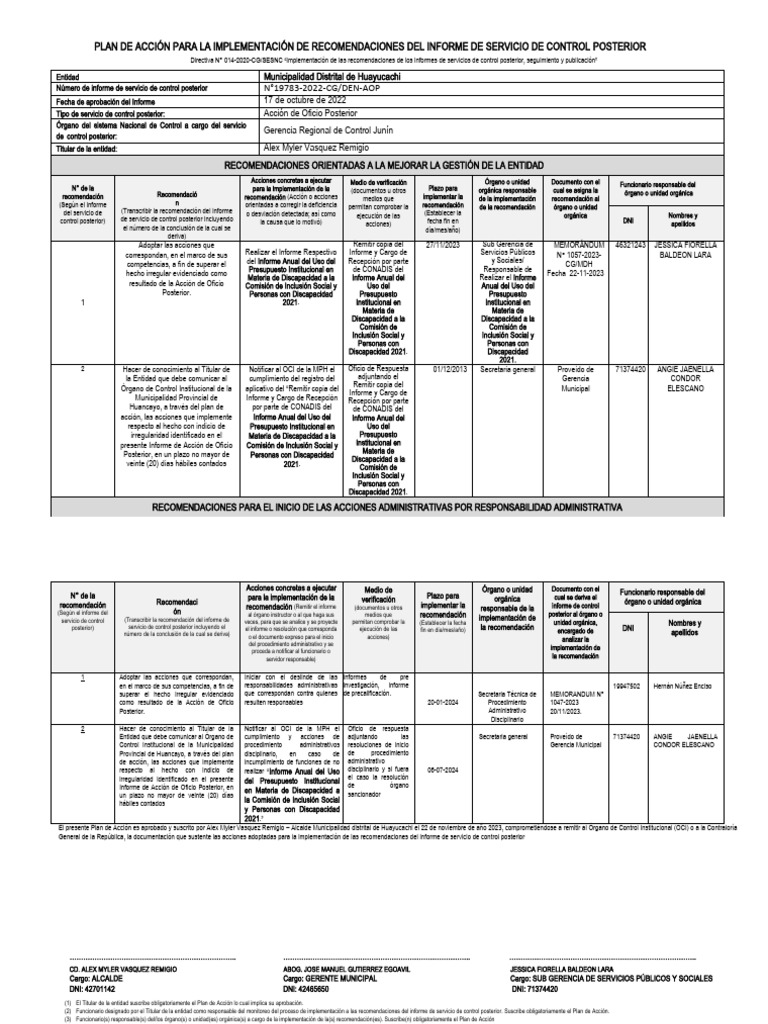 Plan de Acción para Mejorar Gestión Municipal | PDF | Gobierno