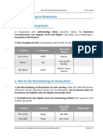 Die Wortstellung Im Deutschen