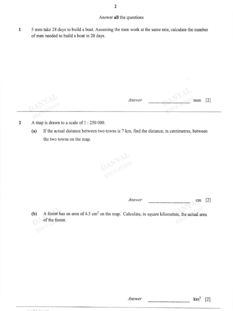 Sec 2 Maths Paper