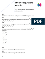 Worksheet: Electron Configurations of Transition Elements