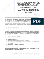 Ge-Ft-006. Acta Asignacion de Recursos para El Desarrollo y Mantenimiento Del SG-SST.V001