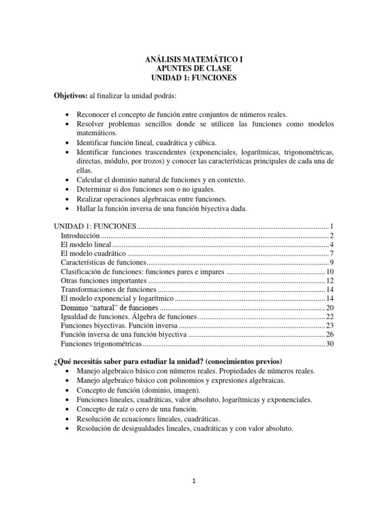 Unidad 1QR Funciones | PDF | Función (Matemáticas) | Matemáticas