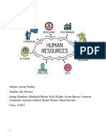 Developing Human Resources Project and Presentation Social Studies