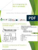 Comandos e Programas de Furações e Cavidades