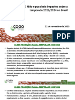 Clima El Niño Impactos Esperados 2023-2024 Nov23 - Cogo Inteligência em Agronegócio