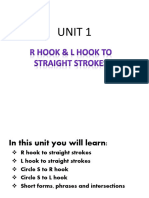 Unit 1 R Hook L Hook To Straight Strokes