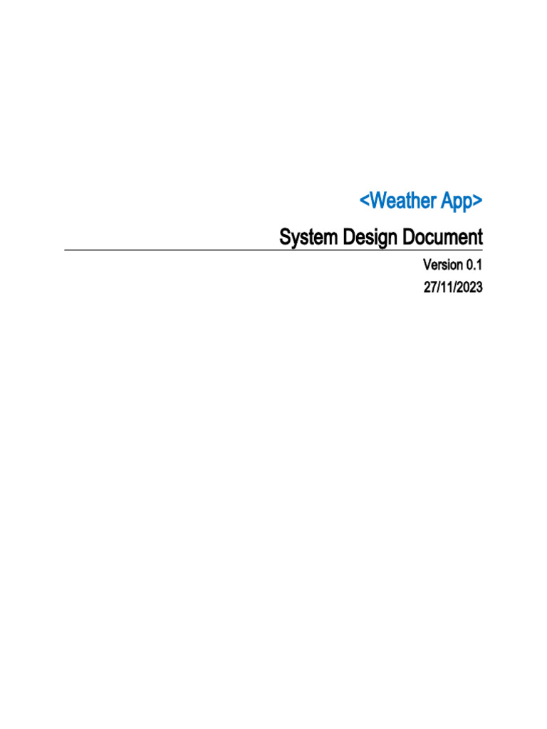 Weather App System Design Overview | PDF | Databases | System