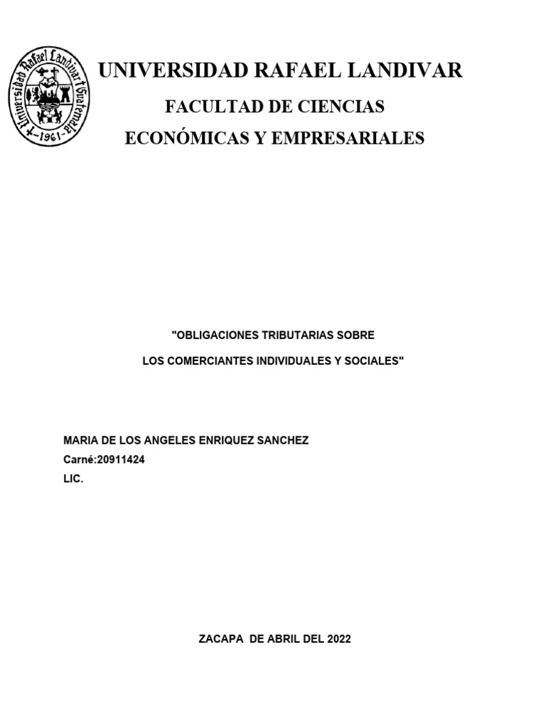 Obligaciones Tributarias de Comerciantes | PDF | Contabilidad | Estado ...