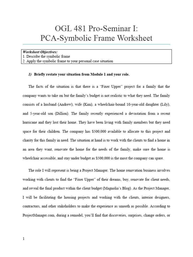 5 Symbolic Frame Worksheet | PDF | Symbols | Goal