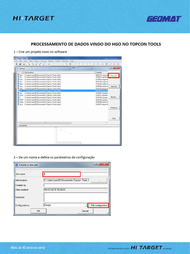 Configuração de Projetos no Topcon Tools | PDF