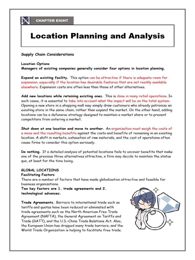 Chapter Eight Location Planning And Analysis Pdf Employment