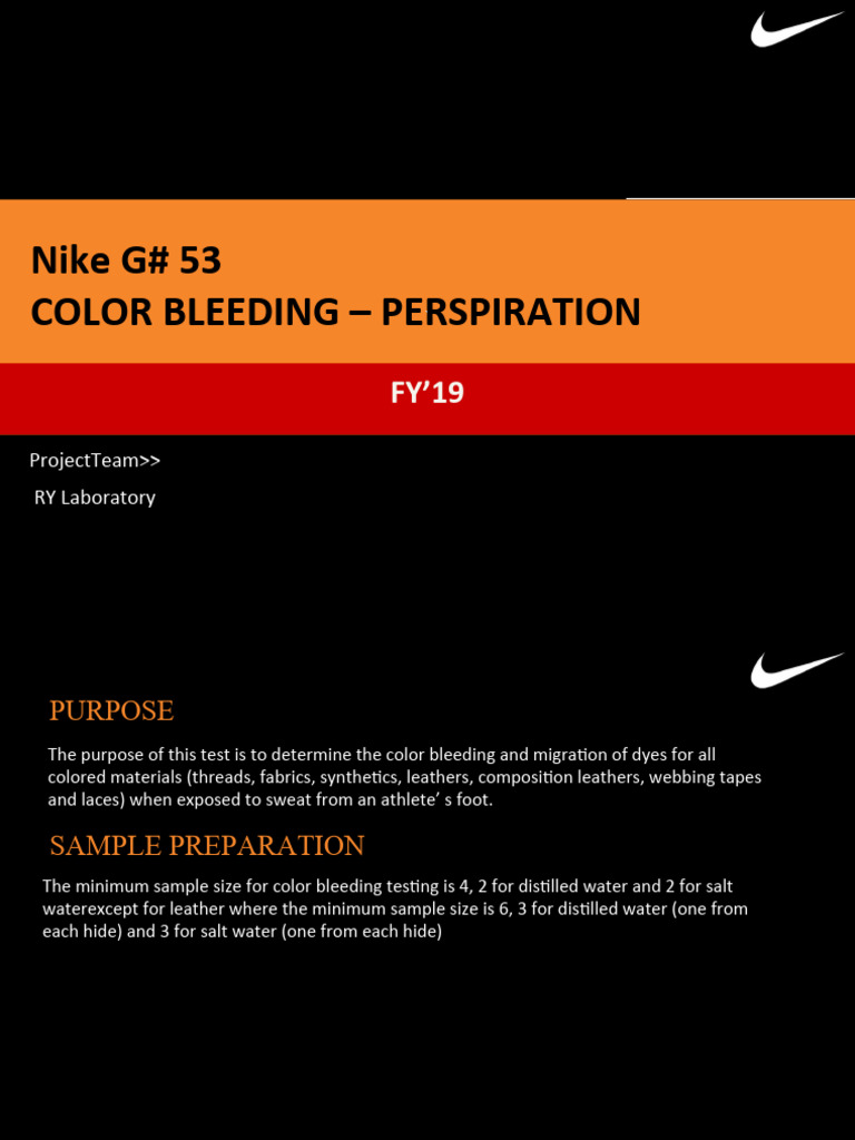 Nike Color Migration Testing Protocol | PDF | Textiles | Yarn