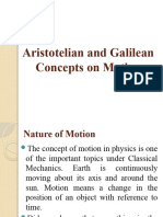 Aristotelian and Galilean Concepts On Motion