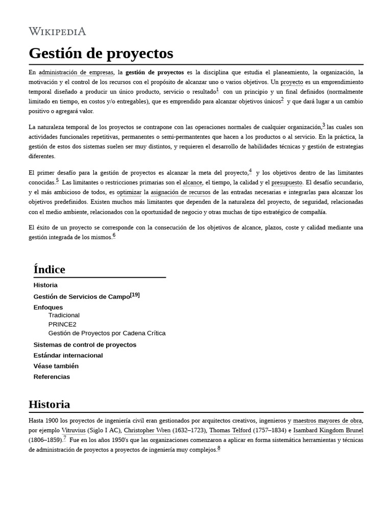 Gestión de Proyectos: Conceptos Clave | PDF | Gestión de proyectos ...