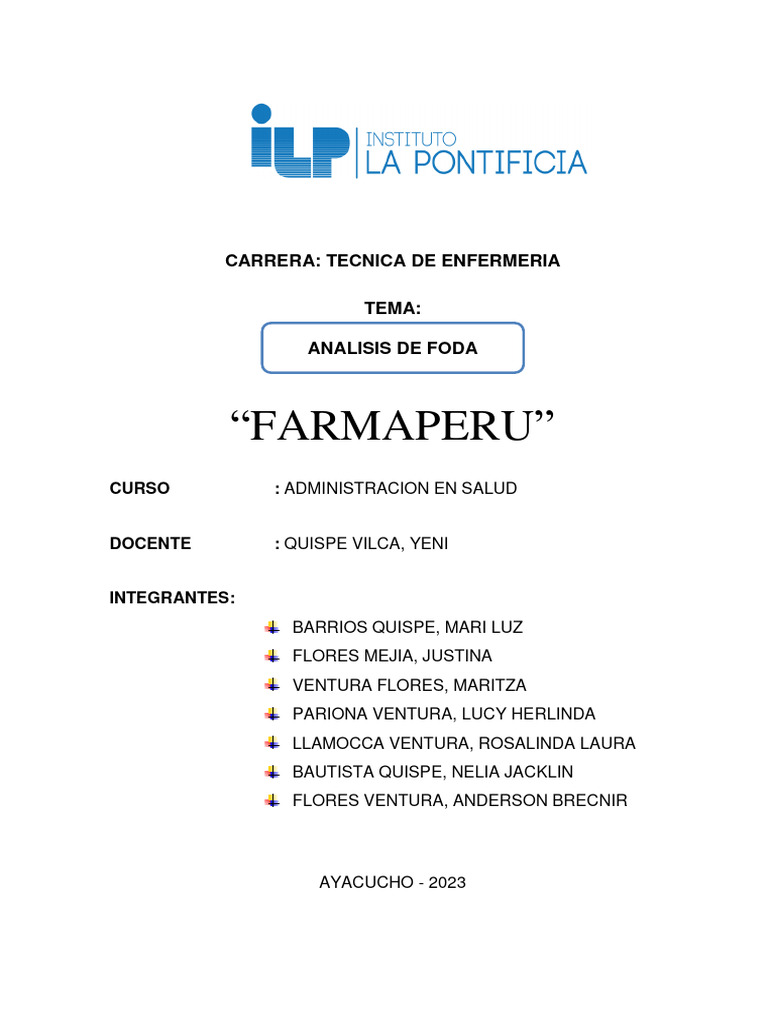 FODA de la Farmacia Farmaperu | PDF | Análisis FODA | Farmacia
