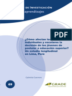 Como Afectan Los Factores Individuales y Escolares La Decision de Los Jovenes de Postular A La Educacion Superior