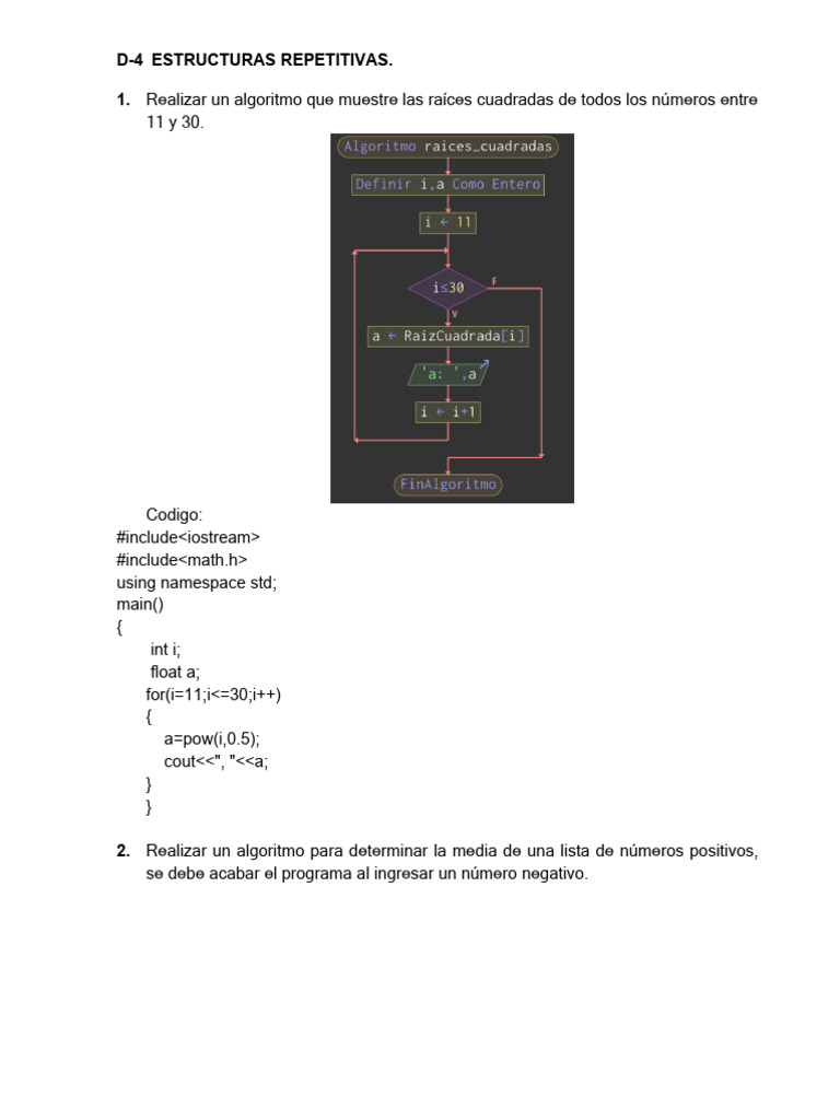 Algoritmos de Programación en C++ para Cálculos Matemáticos | PDF | C ...