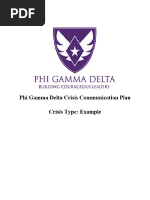 phi gamma delta crisis communication plan