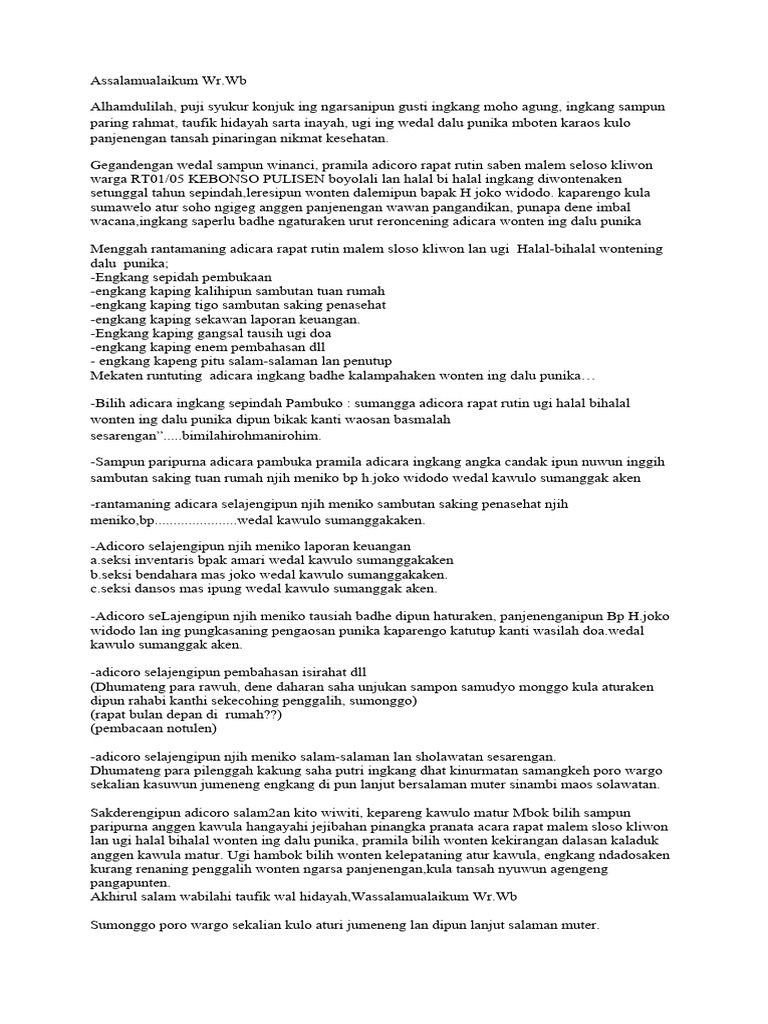 Susunan Acara Halal Bi Halal Pdf